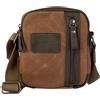 Avirex Wild Borsa Piccola a Tracolla Uomo in Canvas Spalmato Idrorepellente con Dettagli in Ecopelle, Crossbody Bag Small con Zip, 19x15x6 cm, WLD05