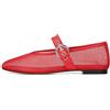 MICIFA Ballerine da donna in rete leopardata, punta rotonda, con fibbia Mary Jane, comode, casual