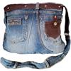 JENATMERS Denim da donna Upcycling pezzo unico fatto a mano Jeans Borsa Boho Recycle Jeans Woman Bag Mantelle Borsa Bohemian, denim blu