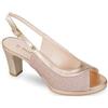Valleverde 28344 Silver Sandali eleganti con tacco alto per donna in tessuto brillantinato
