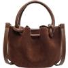 CORIOS Secchiello con Coulisse da Donna in PU Pelle Borsa a Mano Impermeabile a Tracolla - Piccola Capacità, Elegante Tote Messenger Marrone