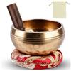 MEYAGOT Campana tibetana, piccola, set di campane tibetane, con bacchette in legno e cuscino per campana tibetana, 8 cm, per yoga, relax, autoipnosi, regalo unico per donne, uomini