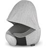 COSYLAND Cuscino da Viaggio per Collo con Cappuccio in Memory Foam | Grigio, Cuscino cervicale regolabile, fodera lavabile, mascherina, tappi e sacca inclusi, per aereo, treno, auto e ufficio