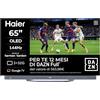 Haier Smart TV 65" OLED 4K UHD, Google TV, Gaming 144Hz, Dolby Audio | Suono Harman Kardon, Telecomando Vocale, Bluetooth 5.1, HDR10+, HDMI 2.1 x 4, 12 Mesi DAZN Inclusi, H65C95EUX