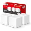 MERCUSYS Halo H1500X Sistema Mesh Wi-Fi 6 AX1500Mbps, 2 Porte Gigabit, 3pz | Copertura Fino a 550m2, Parental Control, Modalità Router e Ripetitore, 100+ Dispositivi, Modalità AP, WPA3, per Streaming
