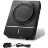 VEVOR Subwoofer per Auto Sotto Sedile, Subwoofer Auto Sottile Sistema Audio a Basso Profilo, Audio con Amplificatore integrato, Ingresso Livello Alto e Basso Regolatore del Volume 203 mm e 240W