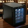 Atnhyruhd Frigorifero per vino da 32 l, termoelettrico, per 12 bottiglie, 12-18 °C, temperatura regolabile, con pannello touch a LED e illuminazione interna a LED