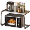 Generic Scaffale per forno a microonde in acciaio inox, a doppio livello, per piccoli elettrodomestici, design salvaspazio grigio