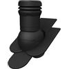 Parotec Camino di ventilazione DN 125 mm - altezza 325 mm ventilatore passivo per mattoni in flanella, a doppia copertura - ventilazione del tetto | Mattone di ventilazione - Ral 9005 - Nero