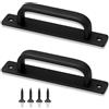 XBAIPIN Set di 2 Maniglie Scorrevoli 180 mm | Maniglione a C in Lega di | Alluminio Nero - Ideale per Ante di Armadi, Cucine, Credenze e Porte Interne (Viti Incluse)
