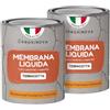 Proxinova Membrana liquida impermeabilizzante Terracotta PROXINOVA (1500 ml) - impermeabilizzante terrazzi, tetti e camini, guaina liquida calpestabile per esterni, ideale per riparare grondaie e piatti doccia