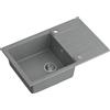 QUADRON lavello in granito a vasca singola | dimensioni 78 x 50 x 20, colore: grigio | PETER 111 lavello da cucina a vasca singola | lavello in granito | con sifone e scolapiatti manuale
