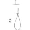 NOLUXA IMEX - Box Doccia a Incasso a Soffitto Monocomando Cromato | Kit Rubinetto a Incasso con Soffione e Effetto Pioggia Anticalcare | Colonna Doccia a Incasso con Rubinetto in Ottone e Acciaio Inox S.304