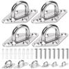 Glarks Kit di 36 ganci M8 in acciaio inox con piastra a occhiello, ganci a U con occhiello diamantato, ganci resistenti da soffitto e moschettoni, gancio a scatto per soffitto e montaggio