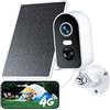 KKB Telecamera di sicurezza senza WiFi con pannello solare, telecamere cellulari 4G LTE per esterni con SIM integrata, telecamera wireless a batteria 2K, senza bisogno di Internet, sensore di movimento