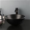 Kiciykc Lavabo da Appoggio in Ceramica Nero Rotondo 32x32x14 cm Ciotola