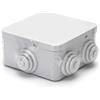 Glowster Scatola di giunzione quadrata IP44 impermeabile (80 x 80 x 40 mm), grigia, ideale per impianti elettrici esterni e protezione circuiti.