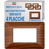 Bratek 4X Placca 3 Moduli Compatibile con Placche BTicino Matix | Sostituisce Placchette BTicino Matix AM4803 Colore Legno - Made in Europe