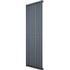 Monster Shop Radiatore Ovale a Colonna Singola 1800 x 600 mm Verticale Design Moderno Acciaio al Carbonio Riscaldamento Centrale Antracite con Kit Fissaggio e Spazzola