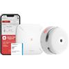 X-Sense Rilevatore di fumo intelligente XS01-M con stazione base SBS50, certificato secondo EN 14604, rilevatore di fumo senza fili con Wi-Fi, rilevatore di fuoco collegabile, compatibile con l'app