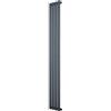 Monster Shop Radiatore Ovale a Colonna Singola 1800 x 240 mm Verticale Design Moderno Acciaio al Carbonio Riscaldamento Centrale Antracite con Kit Fissaggio e Spazzola