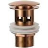 JMORCO Piletta Click Clack Accessori for rubinetti da bagno con tappo di scarico pop-up for lavabo da bagno in oro rosa spazzolato (Color : Rose gold with hole)