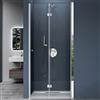 doporro Porta Doccia Pieghevole per Nicchia 80x190 cm a 2 Ante Reversibili | Vetro Temperato Trasparente 6 mm Anticalcare, Profilo Cromo Lucido, Apertura Reversibile Interna o Esterna, Tenuta Antiacqua