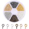 EJRUP 600 Pezzi Mini Vite Occhio Chiodo Gancio Filo Anello Mini,Acciaio Inossidabile Occhi a Vite,Usato per Appendere Gioielli per Fare Artigianato Fai da Te (6 Colori Misti)