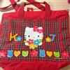 NESSUNA MARCA Borsa da lezione Hello Kitty rossa a quadri borsa da scuola per bambini...