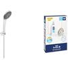 GROHE Vitalio Joy 110 & QuickGlue S1 - Set supporto a parete per manopola doccia (manopola doccia a 1 getto, flessibile doccia 1,75 m), cromo, 27324000