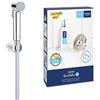 GROHE Vitalio Trigger Spray 30 & QuickGlue S1 - Set supporto a parete con idroscopino (manopola doccia 36 mm, flessibile 1,25 m, supporto a parete), cromo, 26175001
