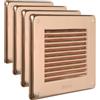 La Ventilazione GRA10R Griglia Quadra da Sovrapporre, Rame (Confezione da 4)