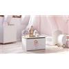 Dmora Baule Bialystok, Contenitore Multiuso, Cassapanca Multiuso, Box portaoggetti, 40x42 h73 cm, Bianco con Fatina