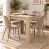Dmora Tavolo Fisso Chaibasagiri 80x80x76h cm Marrone Rovere 4 Posti Ripiano Effetto Dogato, Forma Quadrato