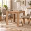 Dmora Tavolo Fisso Chaibasagiri 80x80x76h cm Marrone Rovere Nodi 4 Posti Ripiano Effetto Dogato, Forma Quadrato