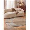 Villeroy & Boch 1876 - Tappeto di lana Ovia, rotondo, per soggiorno, in lana, biologico, geometrico, moderno e fatto a mano, design astratto per soggiorno, camera da letto, beige crema, Ø 160 cm