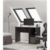Dmora Scrivania Olsztyn, Scrittoio Multiuso, Tavolo per Ufficio Porta PC, Piano di Lavoro, 120x80 h55 cm, Nero