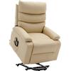 ASTAN HOGAR Poltrona Relax con Funzione Auto-Aiuto (Levanta Persone), Reclinazione Elettrica, Massaggio E Termoterapia, Modello Ceci AH-AR10530CR, Pelle PU Poliuretano, Crema,