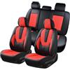 Coverado Set completo di coprisedili per auto, 5 coprisedili in pelle per auto, protezione per sedili con supporto lombare, impermeabili, universali, adatti per la maggior parte delle auto, SUV