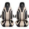 LUCARO Coprisedile Auto per FIAT Ducato, Peugeot Boxer 2 pezzi, Beige | Accessorio per camper, velluto e similpelle, materiali certificati