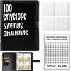 Vorflow 100 Envelope Savings Challenge, Libro del Risparmio A5, Agenda Risparmio Soldi con Buste, Budget Planner per Risparmiare 5050€, con Buste Trasparenti e Chiusura Magnetica, Per Casa, Scuola, Coppie