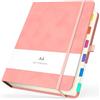 Yarotm Quaderno A4 - Taccuino Appunti Quadretti - Notebook Quaderno A4 Blocco Notes Carta Spessa da 100GSM - 180 Fogli Taccuino A4 Quadretti Copertina Rigida Diario Di Viaggio, Rosa