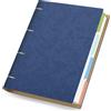 Yarotm A4 Quaderno ad Anelli - Taccuino 21.5x28cm Copertina Rigida Pelle PU Blu Scuro - 4 Buchi 100GSM Righe Block Notes con Divisori - 150 Fogli Riutilizzabile Notebook