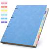 Yarotm Ricarica Quaderno ad Anelli A4 Agenda - Raccoglitore 21.5x28cm - 300 Pagine Taccuino Appunti Pelle PU - 100GSM Diario Fogli Righe 7mm - Notebook Ricaricabile A4 Copertina Rigida, Blu Chiaro