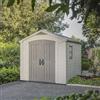 Dmora Casetta da Giardino Ronsecco 255x256.5x243h cm Beige Resistente Agli Agenti Atmosferici Presenza Finestre, Tetto a due Falde