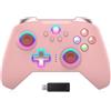 JORREP Wireless PC Controller with Hall Effect Joysticks,2.4G & Wired (Rosa)