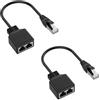 Kznifmk Adattatore splitter RJ45 LAN Ethernet Extender da 1 a 2 femmine per Ethernet Cat5 Cat5e Cat6 Cat7 (confezione da 2)