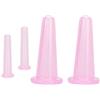 Clockjuan Set di coppettazione facciale in silicone anticellulite, 4 pezzi, rosa, coppette sottovuoto per coppettazione viso e occhi, strumenti per massaggi (2 piccole e 2 grandi)