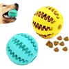 ZFLYXIAOHUA Palline per Cani,2 pezzi Dispenser interattivo per cani,Palla da Masticare per Cani,Palla per L'alimentazione del Cane,Dog Balls per denti puliti e addestramento Dog Toys(Blu+Giallo - 5cm)