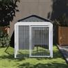 BAZZI Casetta per Cani da Esterno Box Cuccia Recinto in Acciaio Zincato Antracite 117x201x123 cm